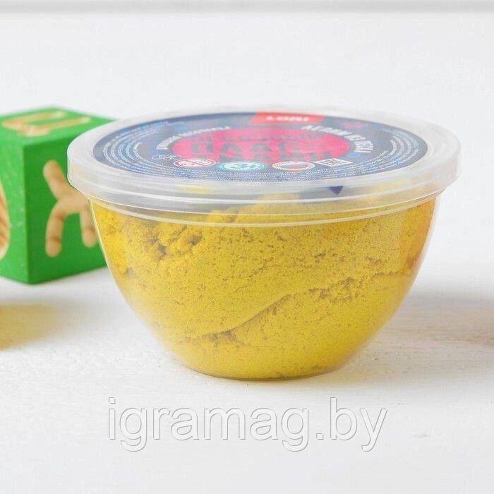 Пластилин песочный "Желтый" 250 гр.,+ формочка от компании Интернет-магазин игрушек «ИграМаг» - фото 1