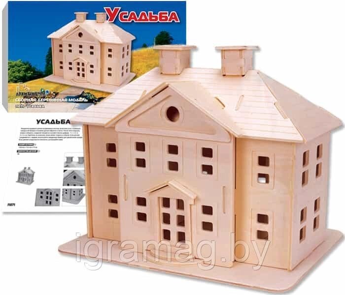 Сборная деревянная модель "Усадьба" от компании Интернет-магазин игрушек «ИграМаг» - фото 1