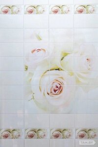 Стеновая панель ПВХ с 3D эффектом "Чайная роза" 2.7м