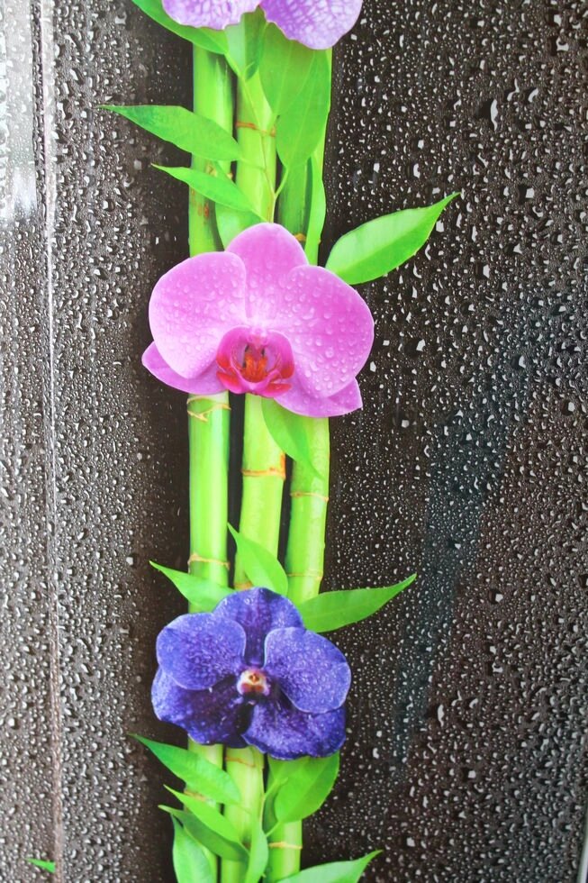Панель ПВХ  Орхидея темная узор  2.5 м, РБ - доставка