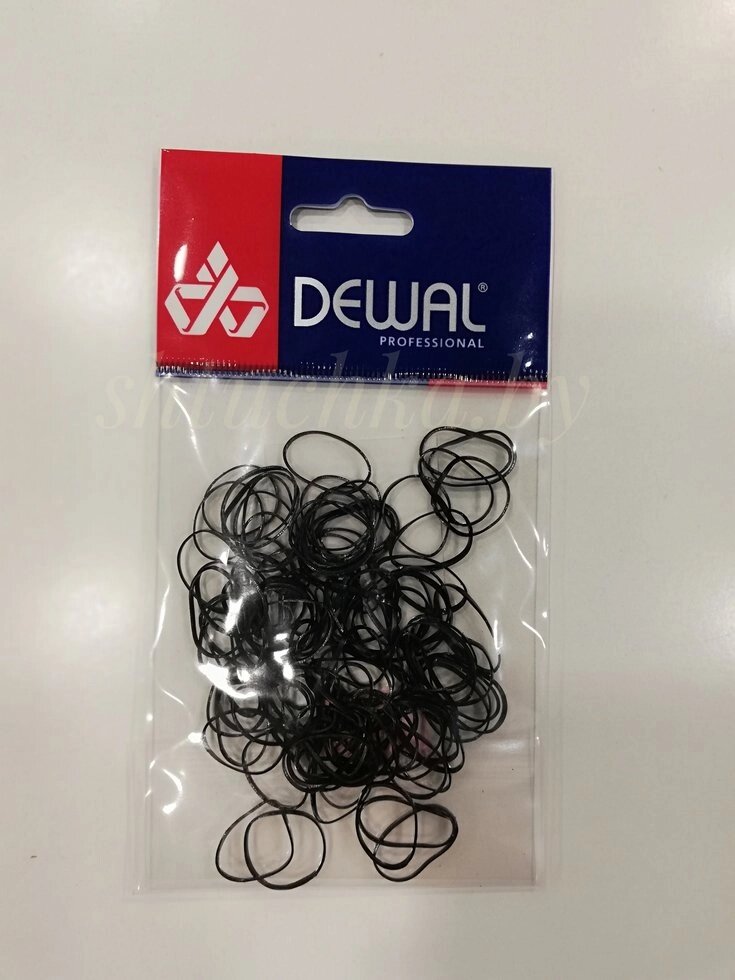 Резинки для волос Dewal силиконовые, черные mini 100 штук от компании Профессиональный парикмахерский магазин "Штучка" - фото 1