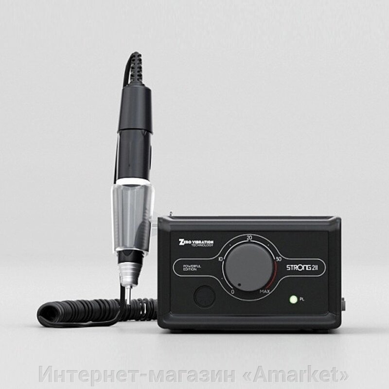 Аппарат для маникюра Strong 211/H400RU Black Edition (без педали в коробке) машинка от компании Интернет-магазин «Amarket» - фото 1