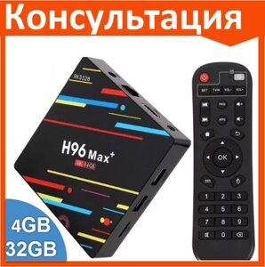 Смарт ТВ приставка H96 Max+ Plus RK3328 4G + 32G TV Box андроид