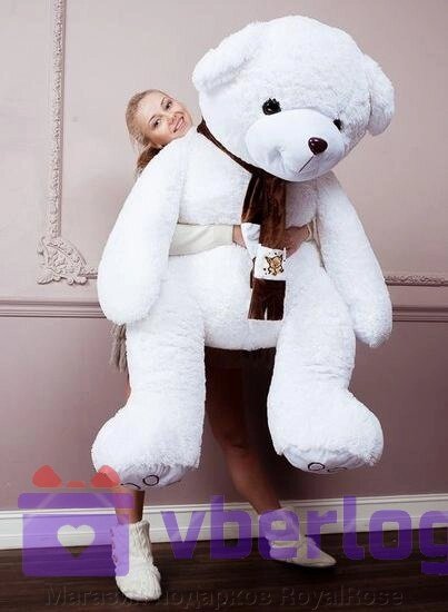 Большой медведь Доминик 170 см Белый от компании Магазин подарков RoyalRose - фото 1