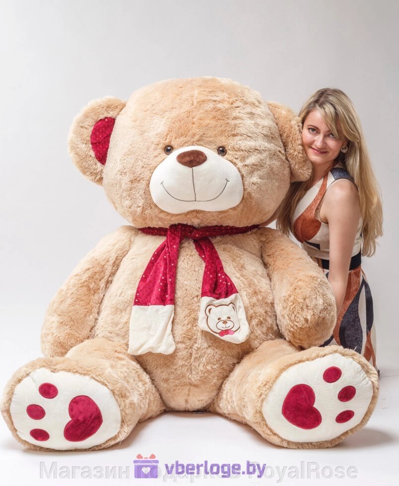 Большой медведь My Love 200 см Золотой от компании Магазин подарков RoyalRose - фото 1