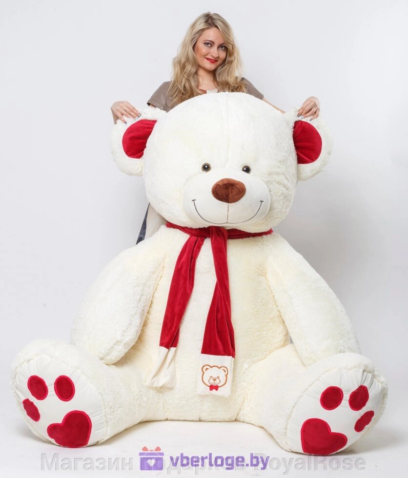 Большой медведь My Love 230 см нежно-кремовый от компании Магазин подарков RoyalRose - фото 1