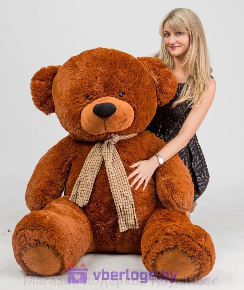 Медведь плюшевый Бродяга 175 см Шоколадный от компании Магазин подарков RoyalRose - фото 1