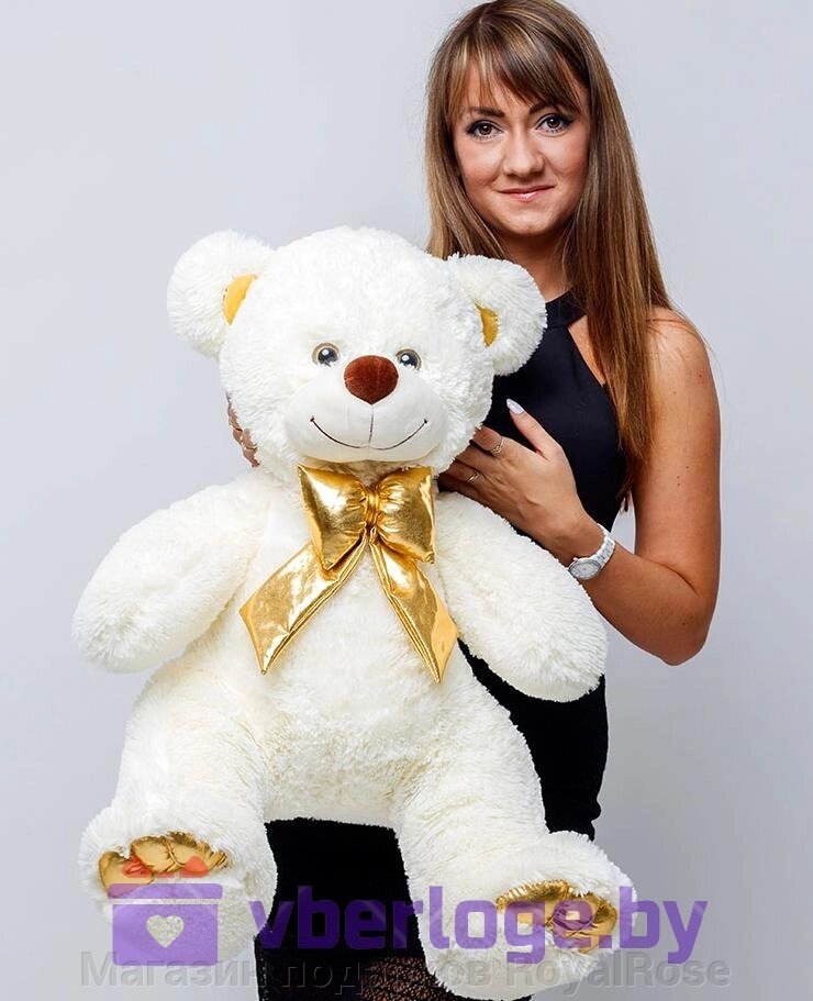 Медвежонок Оскар 85 см Нежно-кремовый от компании Магазин подарков RoyalRose - фото 1