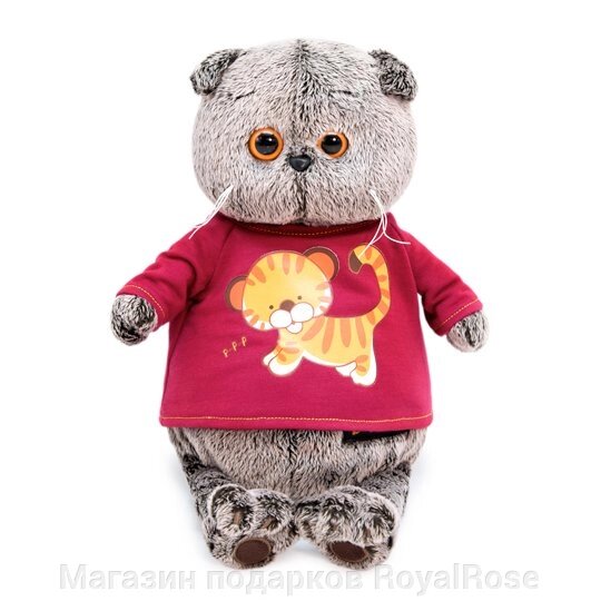 Мягкая игрушка кот Басик в футболке с принтом Тигрёнок, 30 см от компании Магазин подарков RoyalRose - фото 1