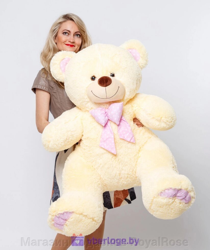Плюшевый медведь Оскар 140 см Кремовый от компании Магазин подарков RoyalRose - фото 1