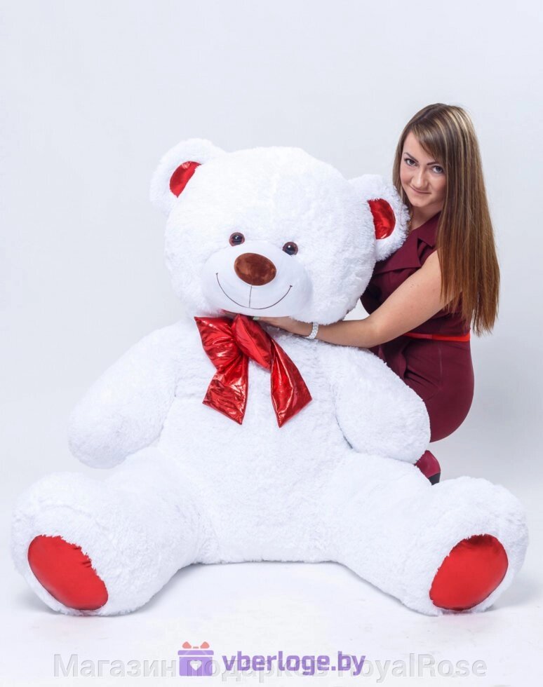 Плюшевый медведь Оскар 175 см Белоснежный от компании Магазин подарков RoyalRose - фото 1