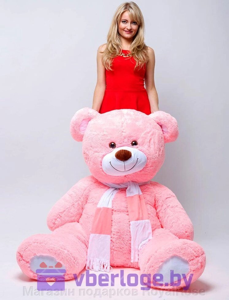 Плюшевый медведь Оскар 175 см Розовый от компании Магазин подарков RoyalRose - фото 1