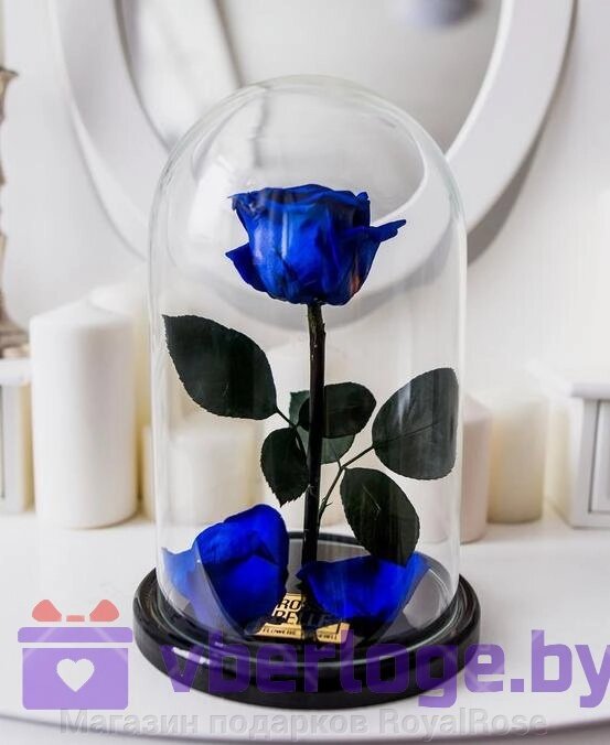 Роза в колбе 28 см, Royal Blue Premium от компании Магазин подарков RoyalRose - фото 1