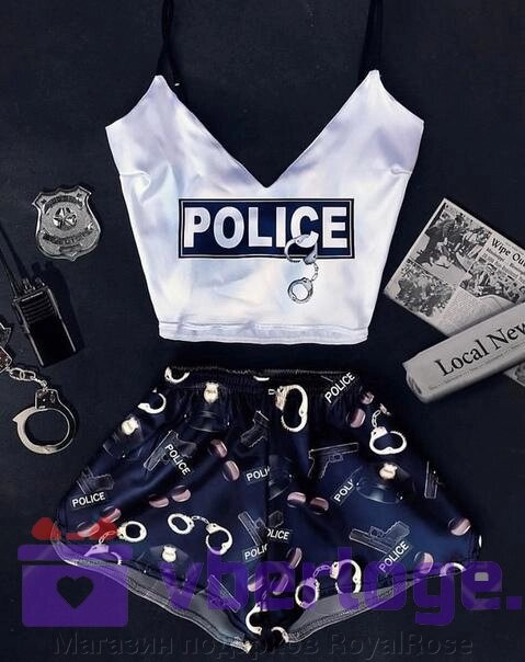 Шелковая пижама Police от компании Магазин подарков RoyalRose - фото 1
