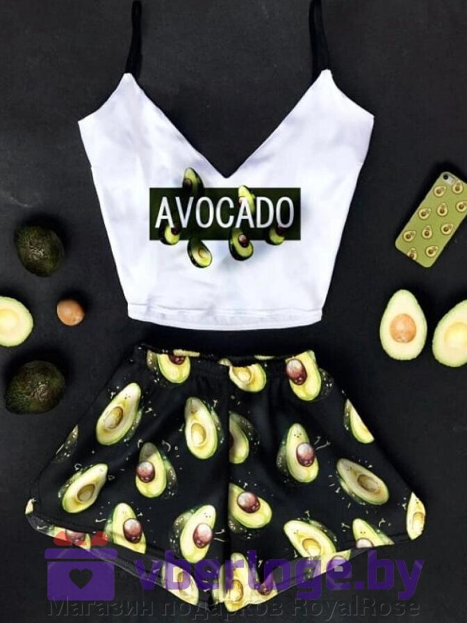 Шелковая пижамка Avocado от компании Магазин подарков RoyalRose - фото 1
