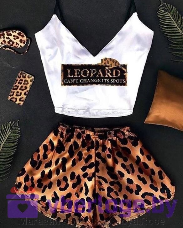 Шелковая пижамка Leopard от компании Магазин подарков RoyalRose - фото 1
