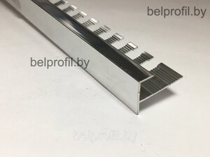 F-образный профиль для плитки и ступеней 10 мм, серебро ГЛЯНЕЦ 270 см
