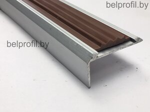 Накладка на ступени цвет серебро, 0,9 м, 40х20 коричневая