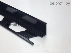Уголок для плитки L-образный 10 мм, цвет черный глянец 270 см