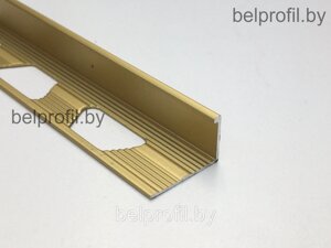 Уголок для плитки L-образный 10 мм, цвет золото мат. 270 см