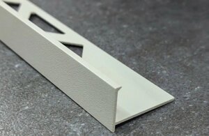 Уголок для плитки L-образный из алюминия с упором 10мм белый мат 270 см