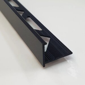 Уголок для плитки L-образный из алюминия с упором 10мм черный мат 270 см