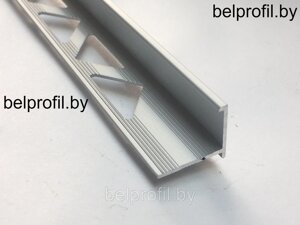 Уголок для плитки L-образный из алюминия с упором 10мм серебро матовое 270 см