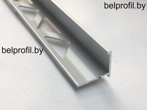Уголок для плитки L-образный из алюминия с упором 9мм серебро матовое 270 см