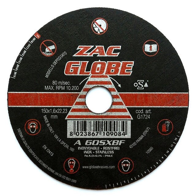 Отрезной абразивный круг GLOBE ZAC 150x1,6x22.2 A60SX от компании Сварочные материалы по оптовым ценам | СВАРКА-ОПТ.БЕЛ - фото 1