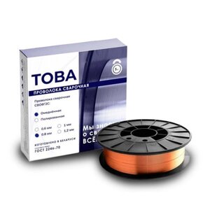 Проволока сварочная СВ-08Г2С-О д. 1.0мм (5 кг), пр-во TOBA (ранее НОБА), Беларусь