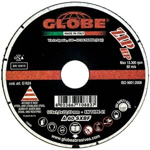 Отрезной абразивный круг GLOBE ZIP SX 115х1,3х22,2