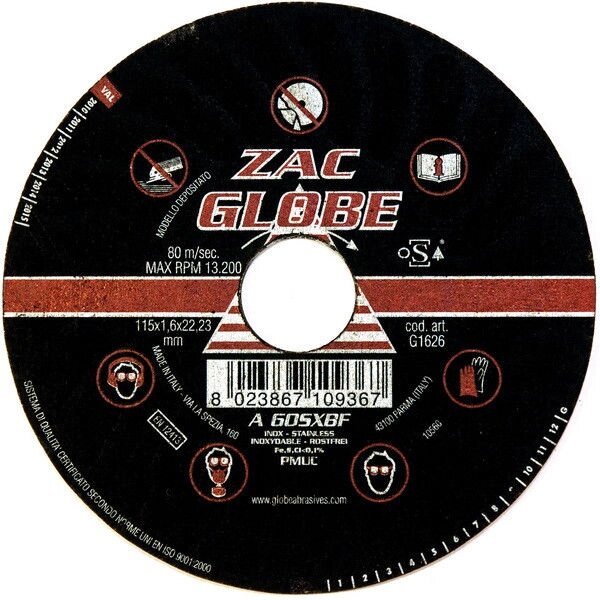 Отрезной абразивный круг GLOBE ZIP SX 115x1,6x22.2 - распродажа