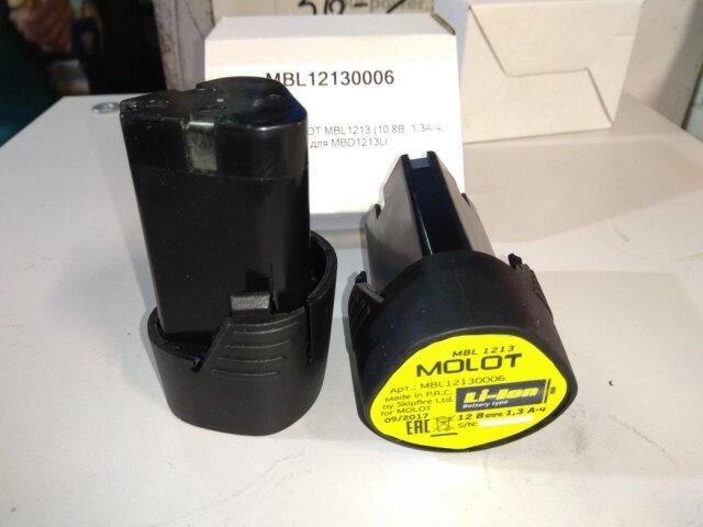 Аккумулятор для шуруповерта  MOLOT MBL1213 (12 В, 1,3А/ч, Li-ion) для MBD1213Li от компании ИП Сацук В. И. - фото 1