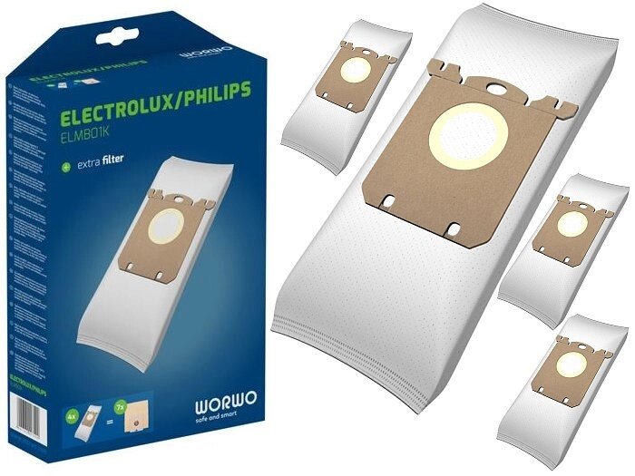 Комплект пылесборников Electrolux - Philips (S-bag, 4 шт.) от компании ИП Сацук В. И. - фото 1
