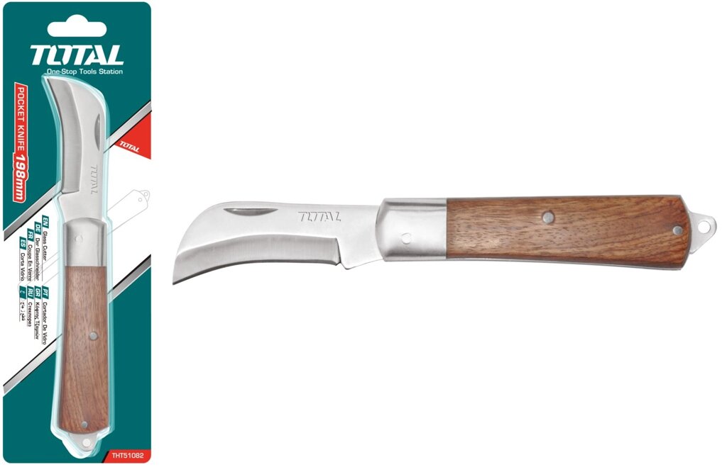 Нож садовый 198 мм с загнутым лезвием TOTAL от компании ИП Сацук В. И. - фото 1