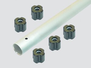 Алюминиевая труба 26мм + 5 резиновых втулок (диам. 7мм) для бензотриммера (бензокосы) объем 43-52см Titan