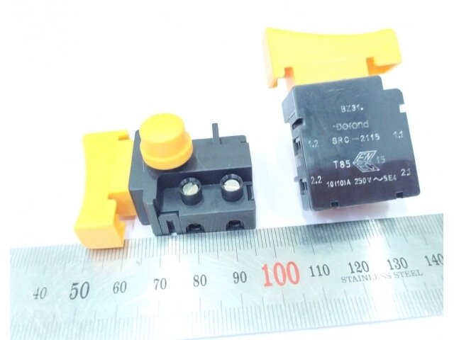Выключатель (кнопка) для шлифмашины вибрационной  Фиолент МПШ 2,3,4 (SRC-2115-DDB3B-01R) (5091675И)[5091668И], оригинал. от компании ИП Сацук В. И. - фото 1