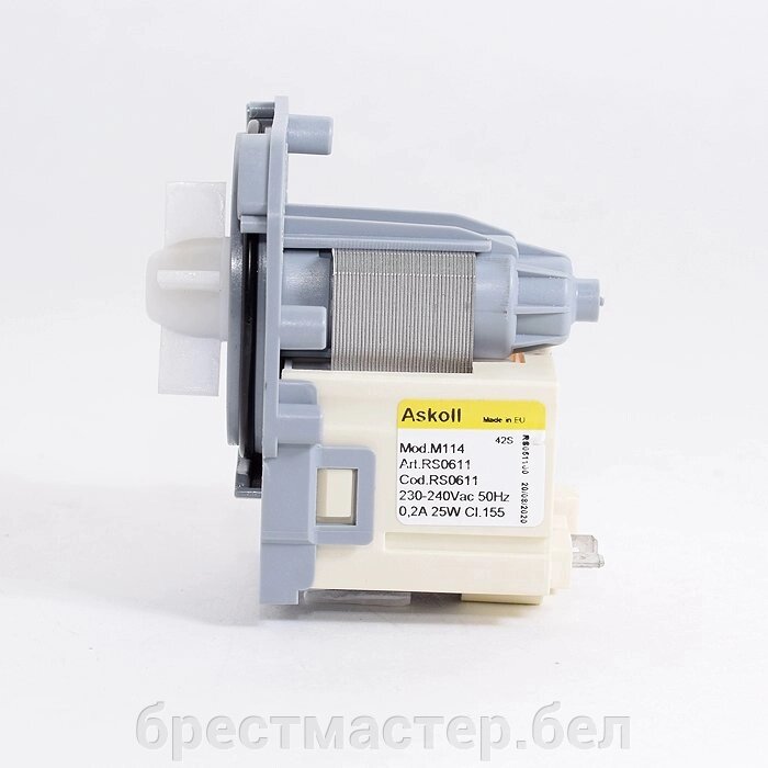 Насос сливной ( помпа ) для стиральной машины Electrolux 25W M114. от компании Всё для бытовой техники(работаем только по Республике Беларусь) - фото 1