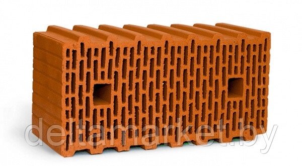 Блок керамический поризованный пустотелый M100 F15 510х100х138 от компании Торговый дом «ДЕЛЬТА» - фото 1