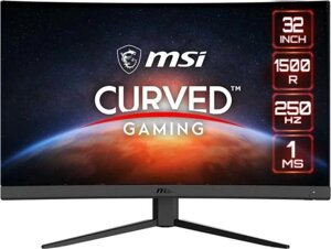 31.5" Монитор MSI G32C4X, 1920x1080, VA, 250Гц, 2хHDMI, 1хDP, изогнутый, черный [9s6-3da61t-047]