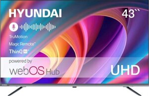 43" Телевизор hyundai H-LED43BU7100, 4K ultra HD, серый, смарт тв, webos