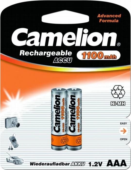 Аккумулятор AAA - Camelion NH-AAA1100BP2 1100 mAh Ni-MH (2 штуки) от компании 2255 by - онлайн гипермаркет - фото 1