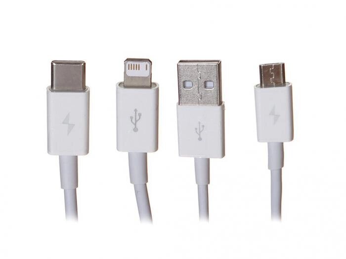 Аксессуар Baseus Superior USB - MicroUSB/Lightning/Type-C 3.5A 1.5m White CAMLTYS-02 от компании 2255 by - онлайн гипермаркет - фото 1