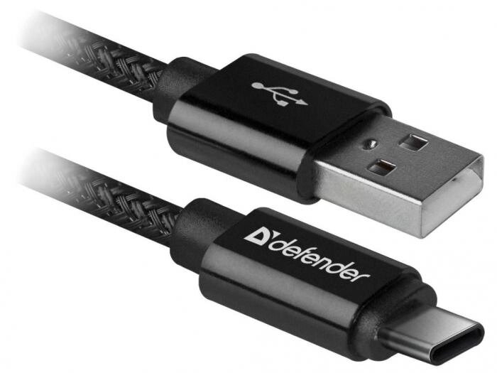 Аксессуар Defender USB09-03T Pro USB2.0 AM - Type-C 1.0m 2.1A Black 87814 от компании 2255 by - онлайн гипермаркет - фото 1