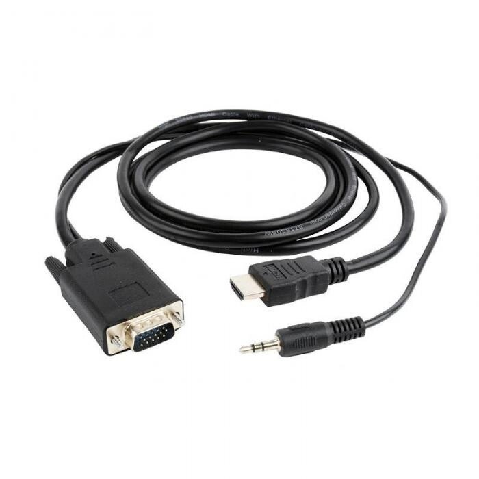 Аксессуар Gembird Cablexpert HDMI-VGA 19M/15M + 3.5Jack 1.8m Black A-HDMI-VGA-03-6 от компании 2255 by - онлайн гипермаркет - фото 1