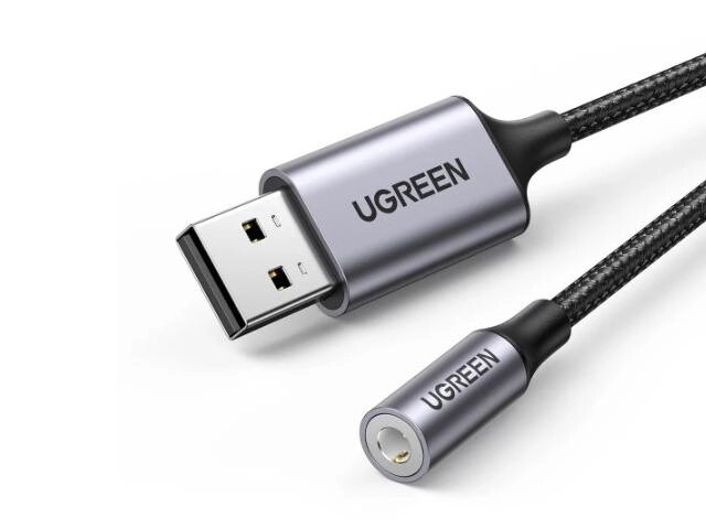 Аксессуар Ugreen CM477 USB 2.0 to 3.5mm 0.25cm Dark Grey 30757 от компании 2255 by - онлайн гипермаркет - фото 1