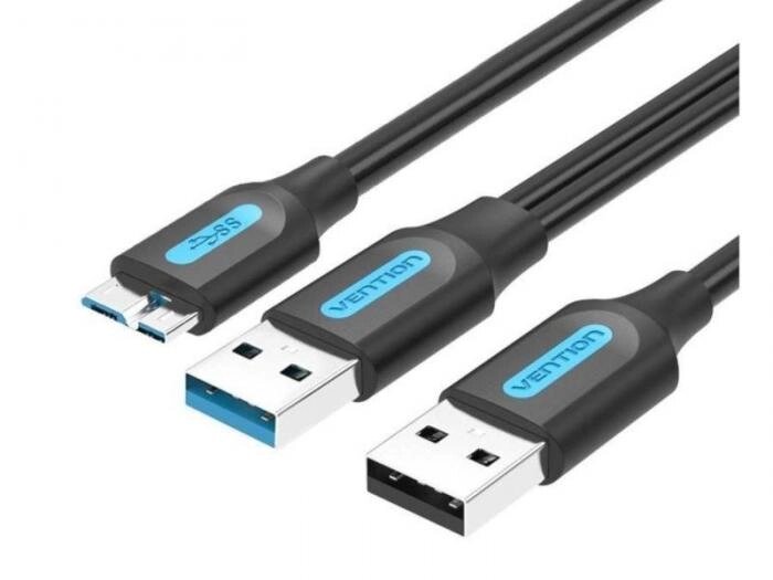 Аксессуар Vention USB 3.0 AM - Micro B / USB 2.0 AM 50cm CQPBD от компании 2255 by - онлайн гипермаркет - фото 1