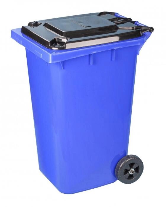 АЛЬТЕРНАТИВА М5938 для мусора 240л (на колесах)(черный с синей крышкой) от компании 2255 by - онлайн гипермаркет - фото 1