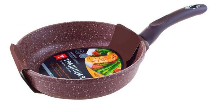 Антипригарная сковорода с гранитным покрытием 24 см литая алюминиевая сковородка для газовой плиты коричневая от компании 2255 by - онлайн гипермаркет - фото 1