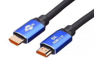 ATCOM (AT8888) кабель HDMI 2м (HIGH speed, metal gold, в пакете) 8K VER 2.1